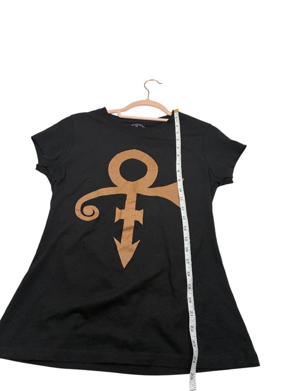 Prince Estate Official Womens fitted  Black T-Shirt Gold Symbol Logo Size M - Picture 5 of 5